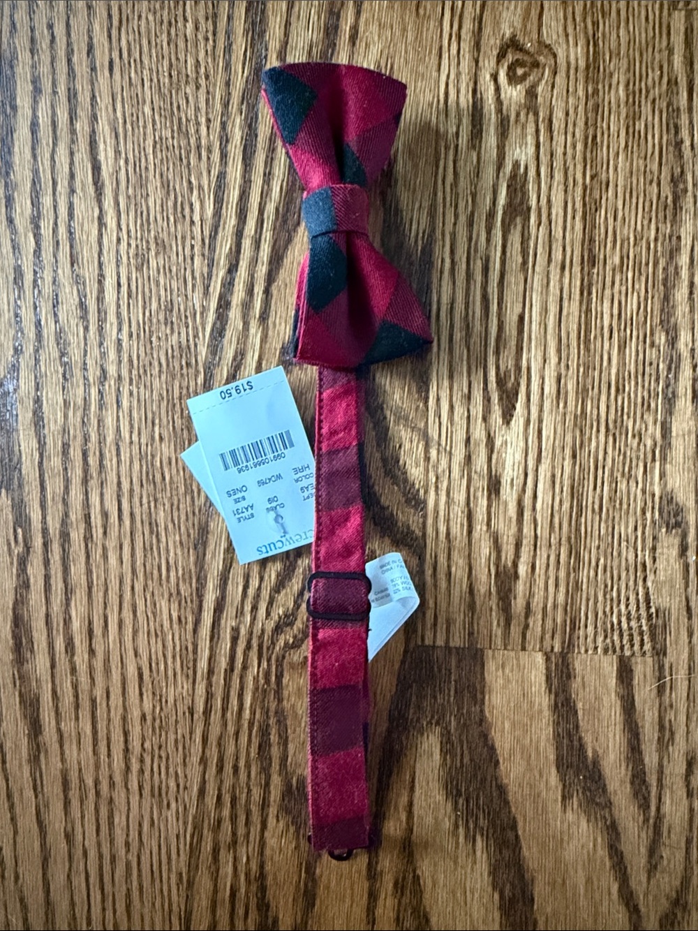 Crewcuts Red and Black Plaid Kids Bow Tie
